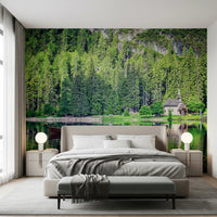 Forest lake landscape mural for home décor