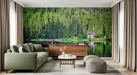 Forest lake mural for modern interiors
