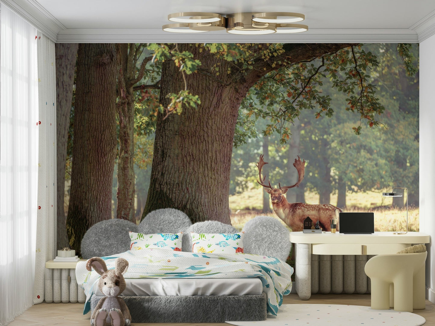 A serene woodland monarch wall mural for your decor., GD4628