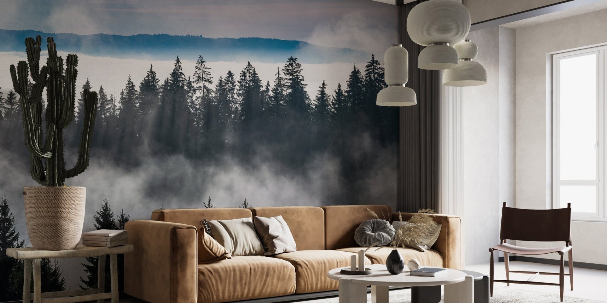 Misty Forest Mountain Wallpaper Murals B174