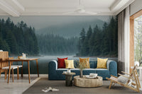 The colors are soft, muted tones of green, blue, and gray.

