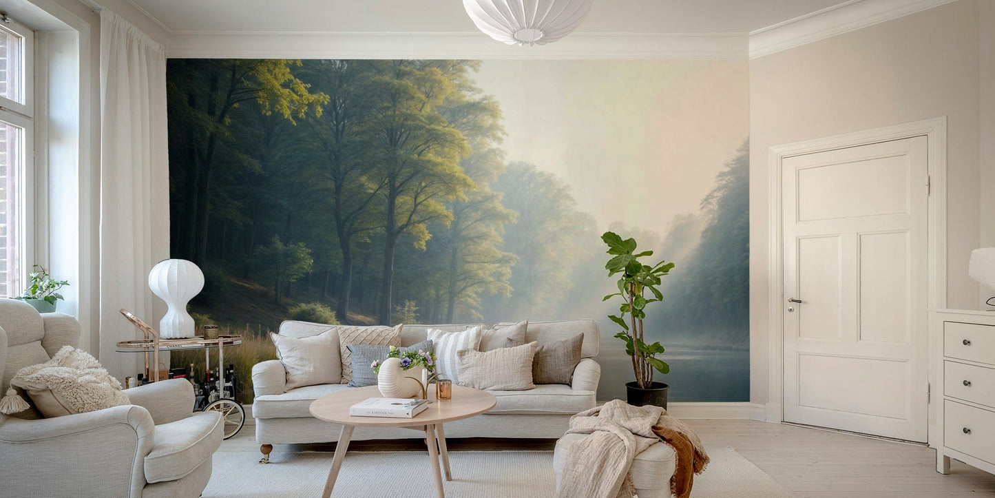 River view under forest canopy

