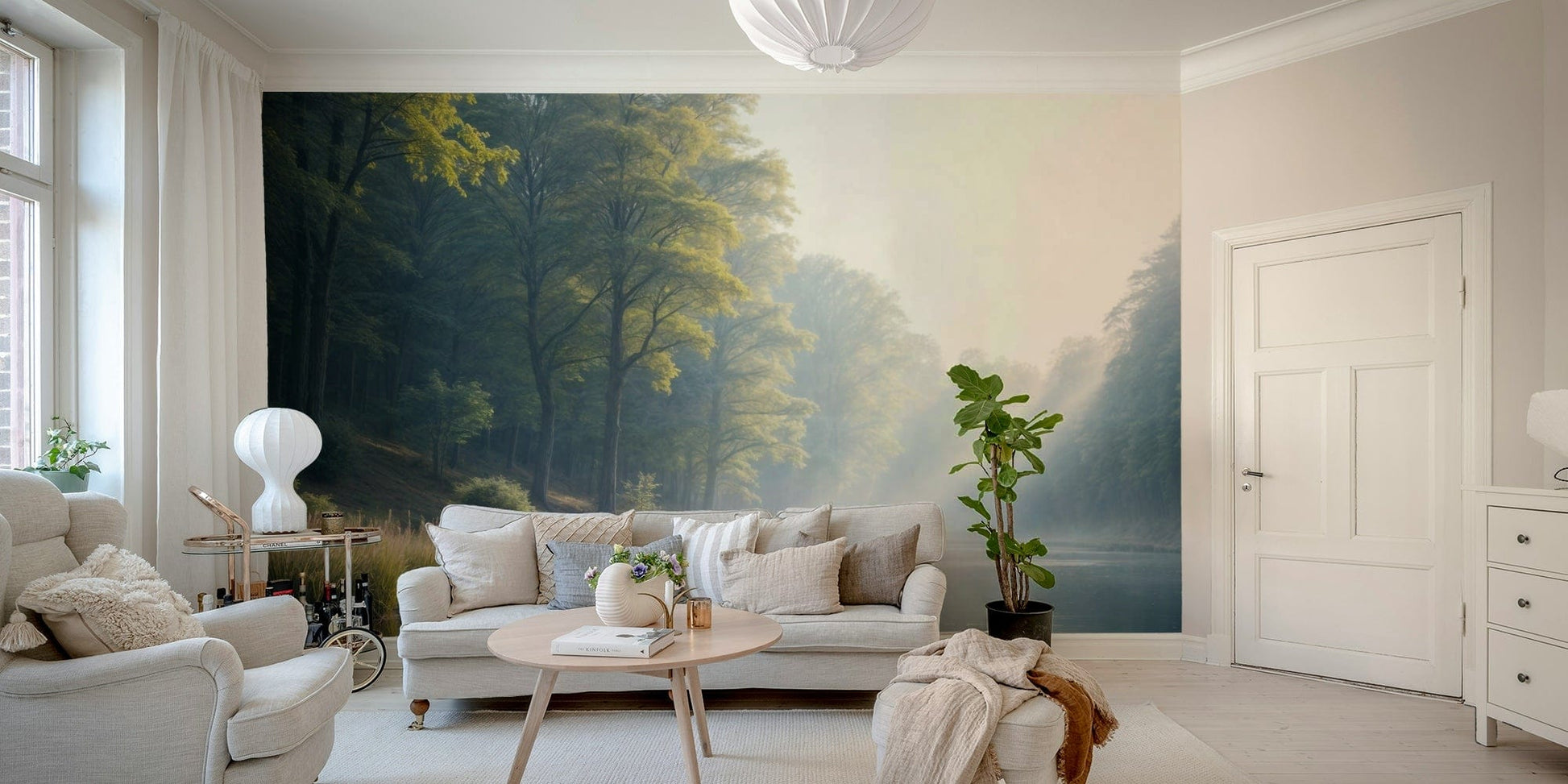 River view under forest canopy

