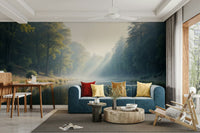 Forest river landscape for walls


