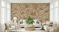 Artistic ethereal woods backdrop Forest Slumber Wallpaper Wall Mural brightening an interior.