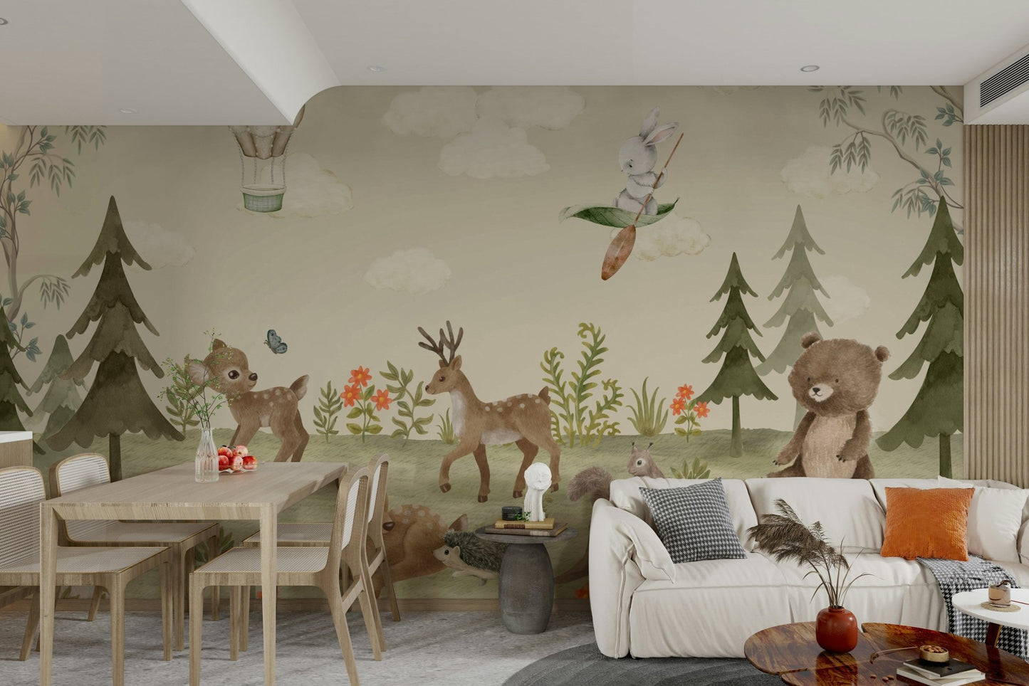 The style is a soft-focus illustration or a painterly design.

