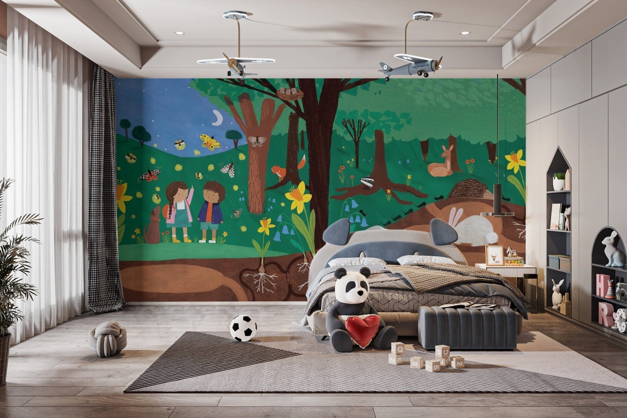 Forest Tales Wallpaper for kids’ creative rooms, C350