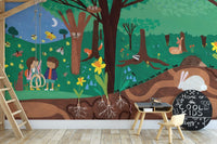 Forest Tales Wallpaper for nursery storytelling