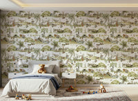 Watercolor Forest Tales wallpaper for walls, gentle scenery.