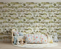 Watercolor Forest Tales scene, perfect room accent paper.