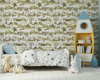 Kids Forest Tales wall treatment, gentle woodland habitat.