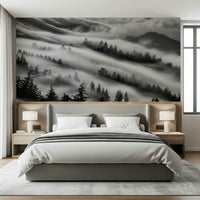 Deep shadows Forest Veil wall mural moody woodland design