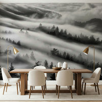 Nature inspired Forest Veil wall decor misty serene setting