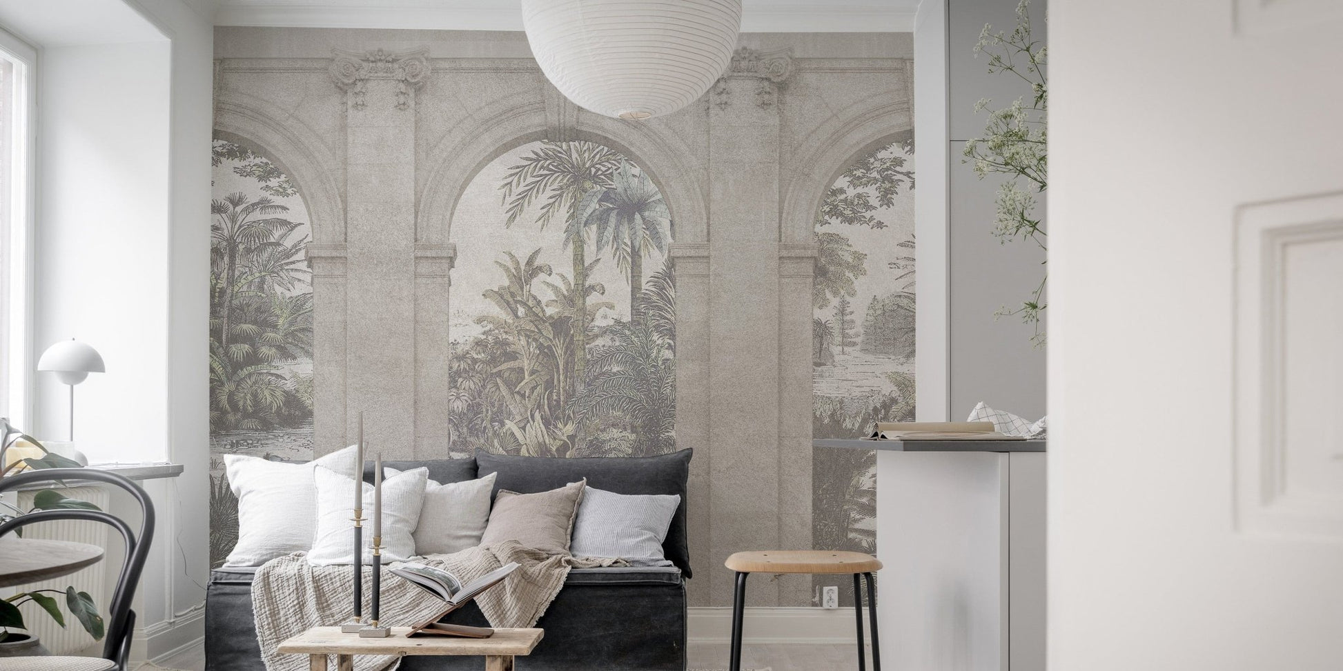 Classic textured architectural wallpaper mural A455