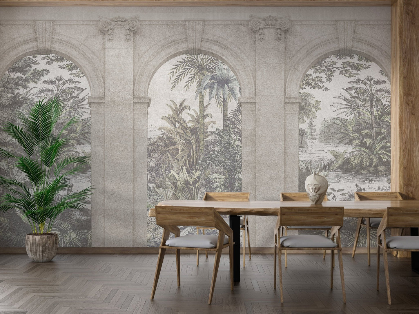Subtle textured tones architecture mural design A455
