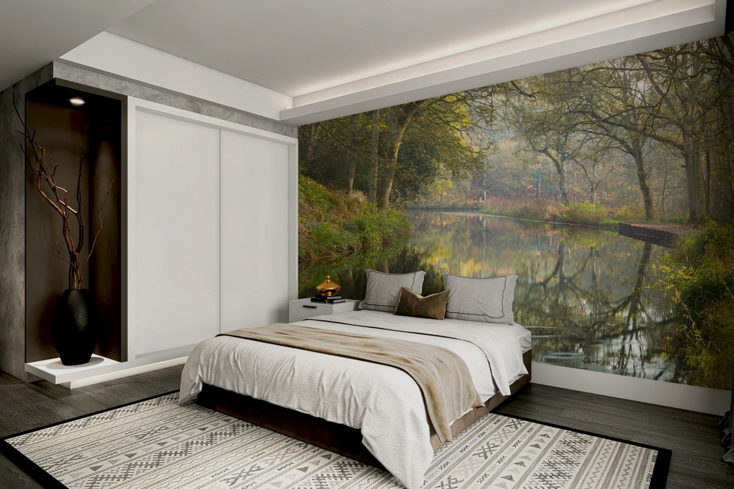 The composition is balanced and peaceful.

