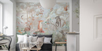 Whimsical Woodland Animals Wall Mural
