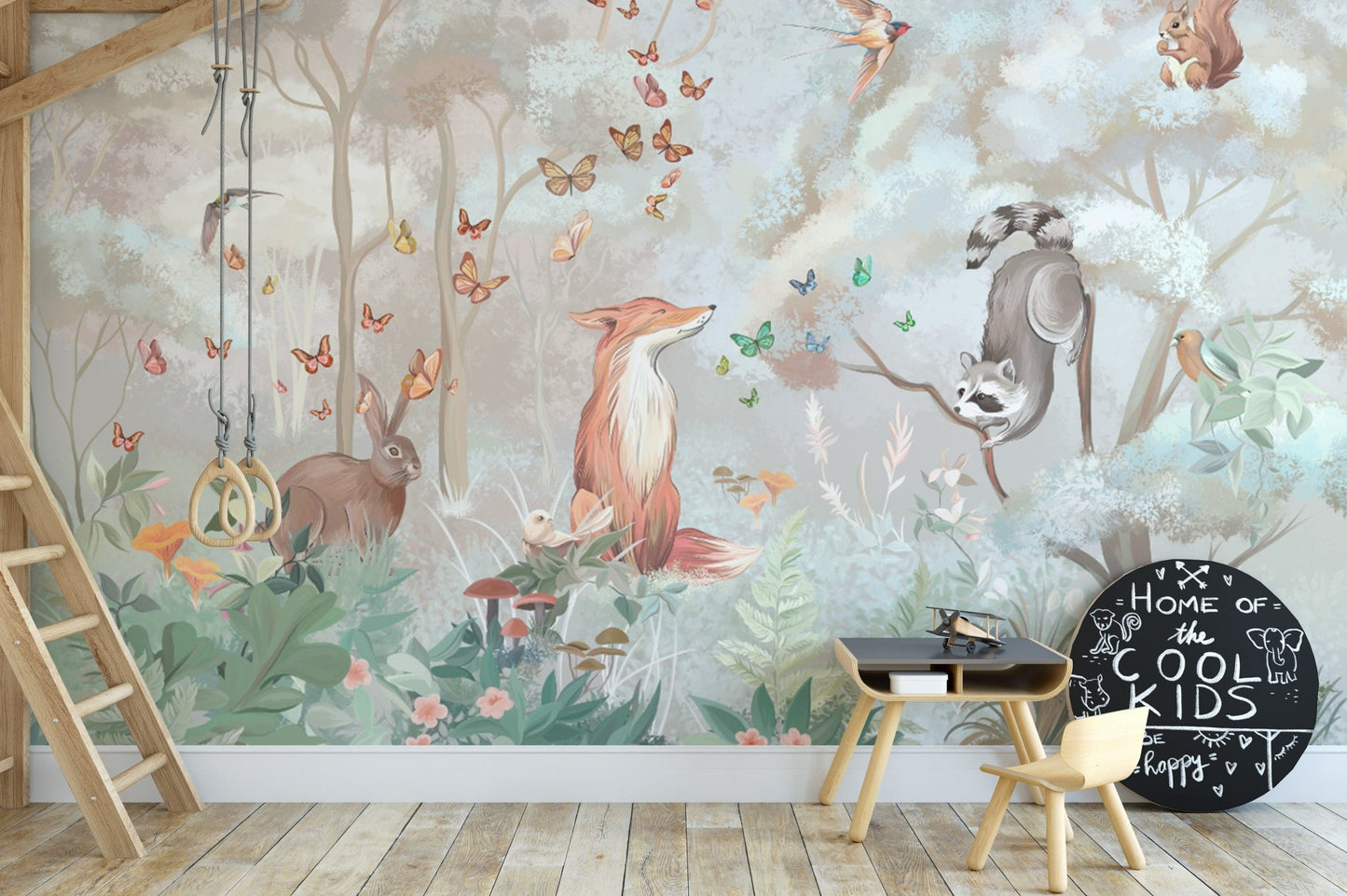 Magical Forest Scene Kids Wallpaper
