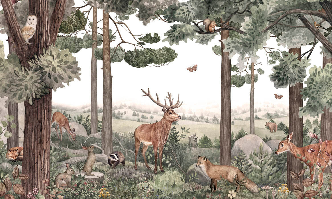 Woodland Rhythms Wallpaper Murals in your room — zoomed
