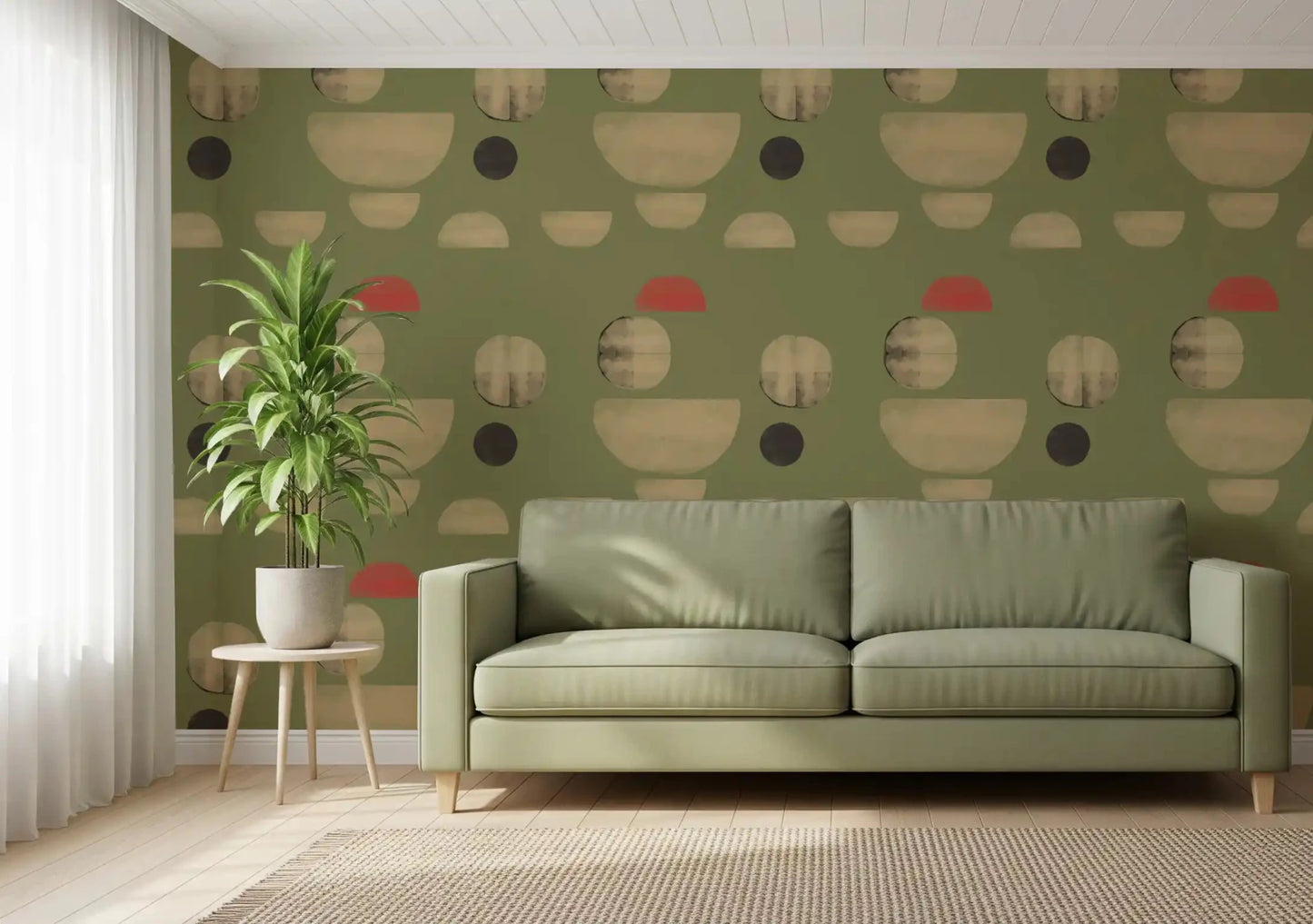 Modern earthy wallpaper with Formas Abstractas de Tierra rounded forms