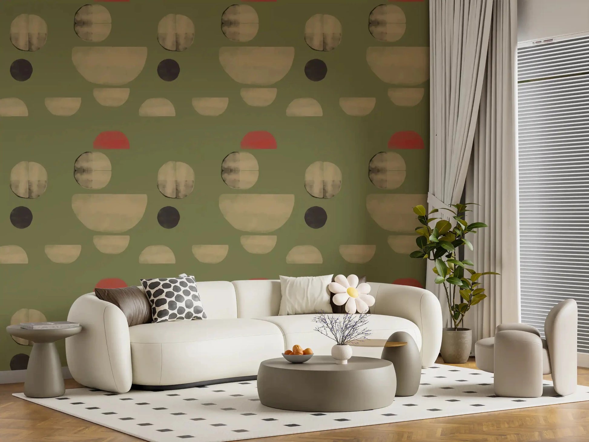 Hallway design using Formas Abstractas de Tierra wallpaper abstract forms