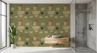 Abstract earth tone wallpaper featuring Formas Abstractas de Tierra design