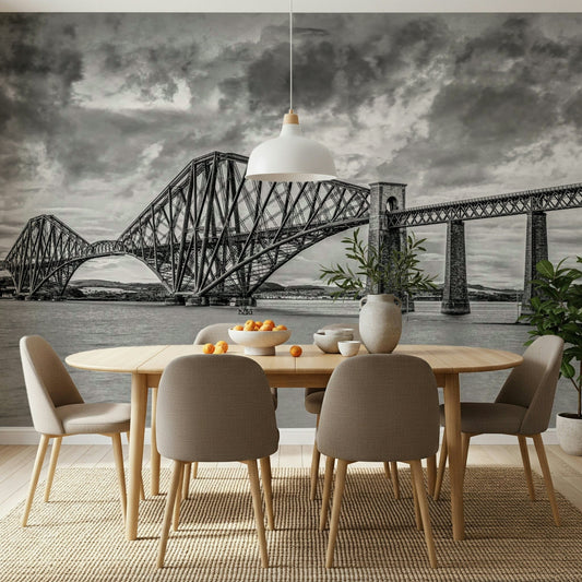 Forth Bridge Majesty sturdy ironwork photo mural wallpaper.