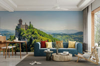 Fortress Vista Wallpaper with a scenic mountain palace GD5061