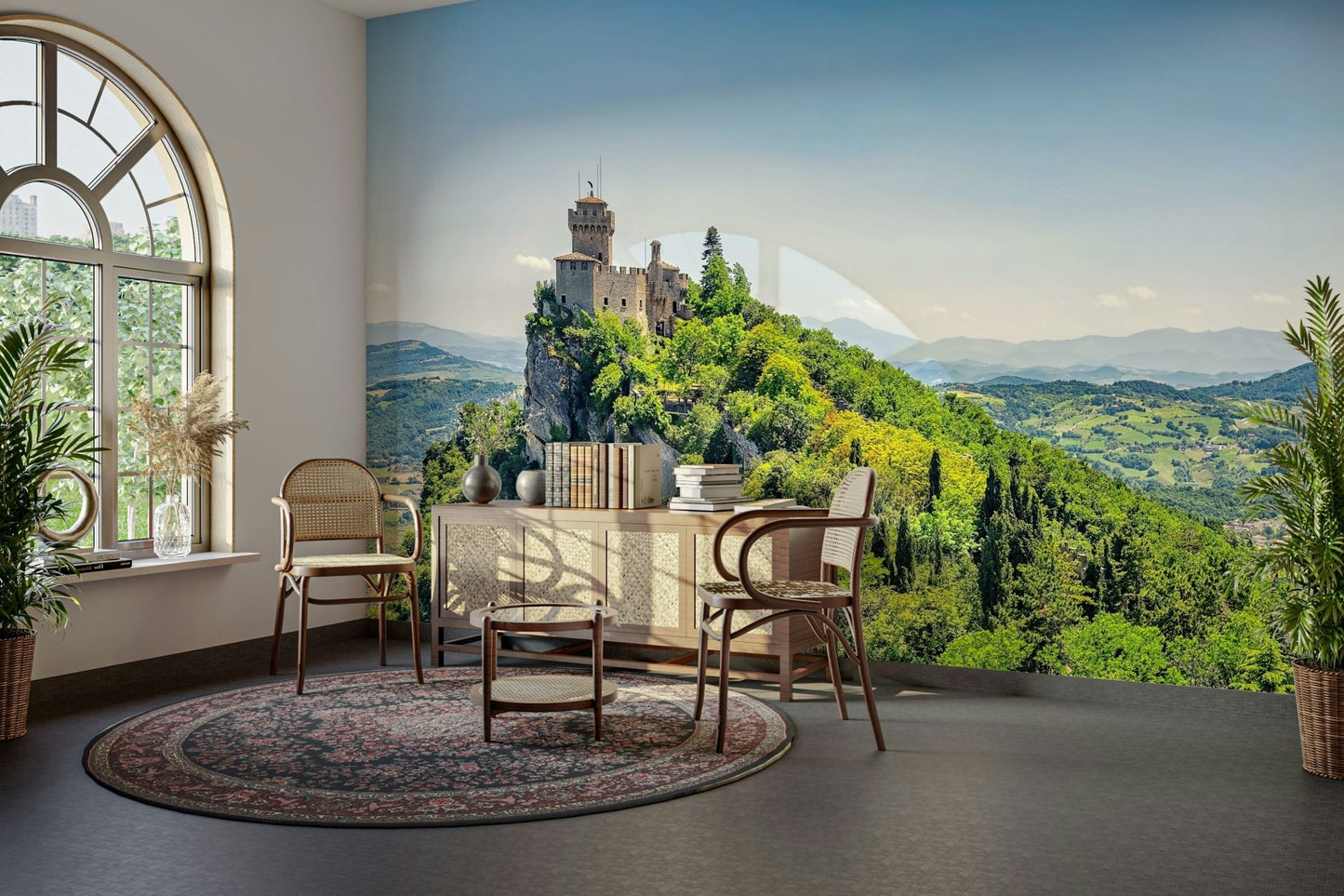 Fortress Vista Wall Mural showing a historic castle peak GD5061
