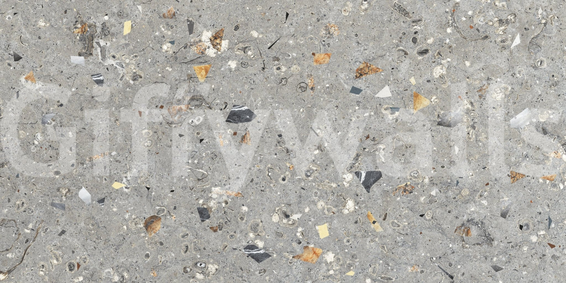 Versatile Terrazzo Texture mural, natural patina, irregular shards, organic patterning.