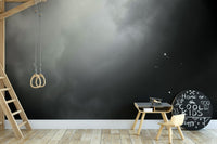 Tiny balloons scatter across a smoky expanse on the Four Balloons and Another One wall mural GD4888
