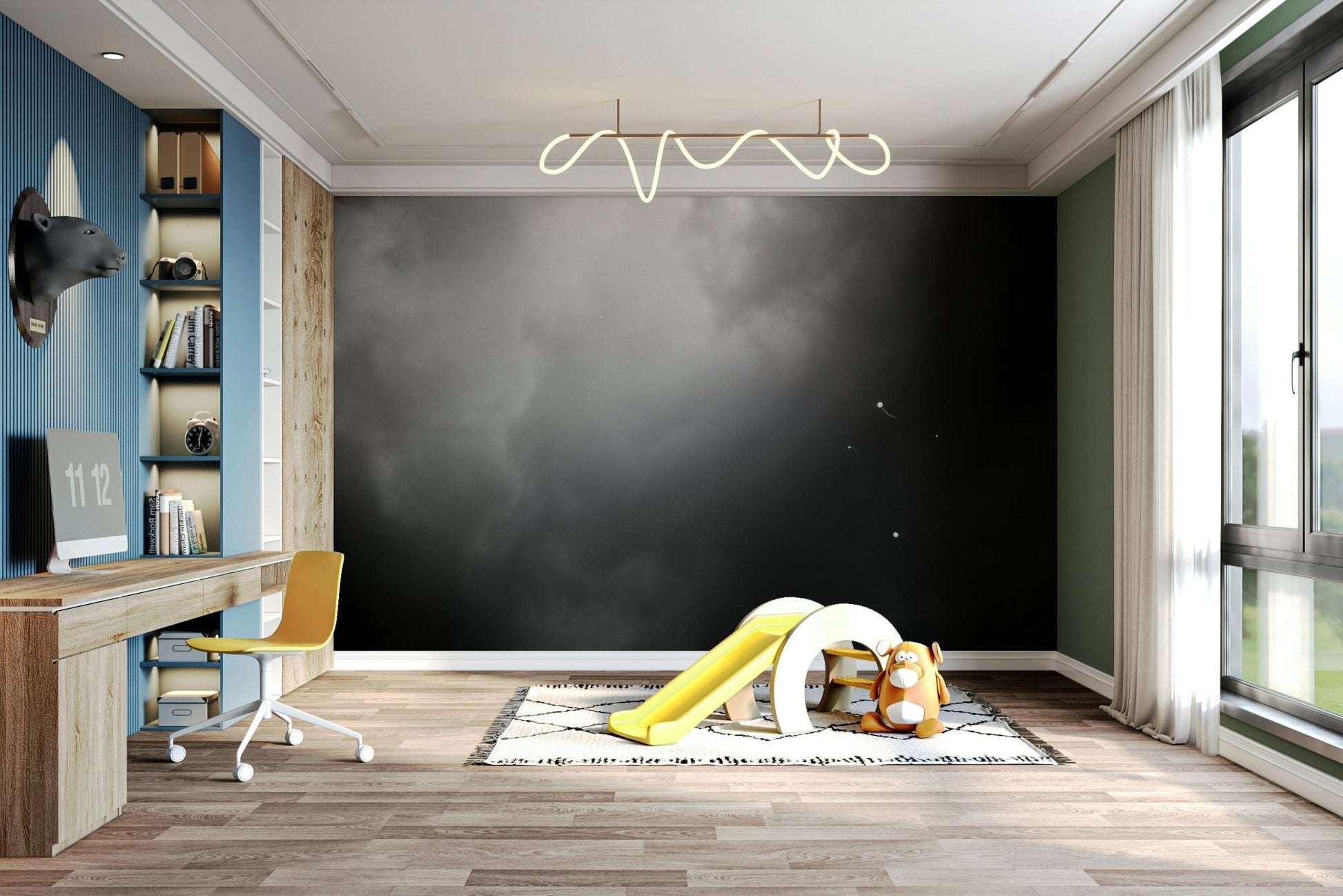 A dreamy, shadowy sky spreads across this wall mural GD4888
