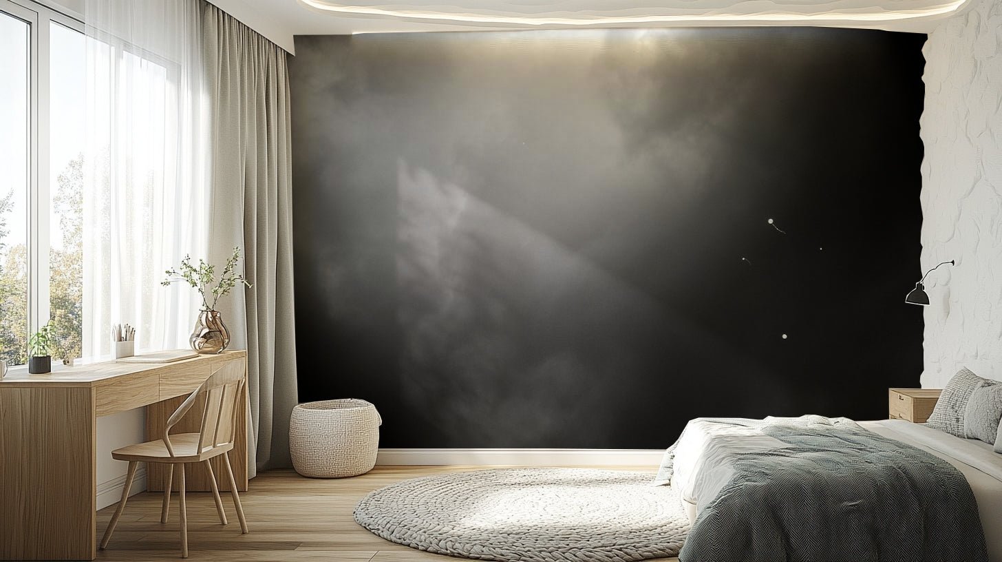 Pale specks float through swirling smoke in this Four Balloons and Another One wall mural GD4888

