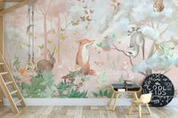 Forest wildlife wallpaper mural
