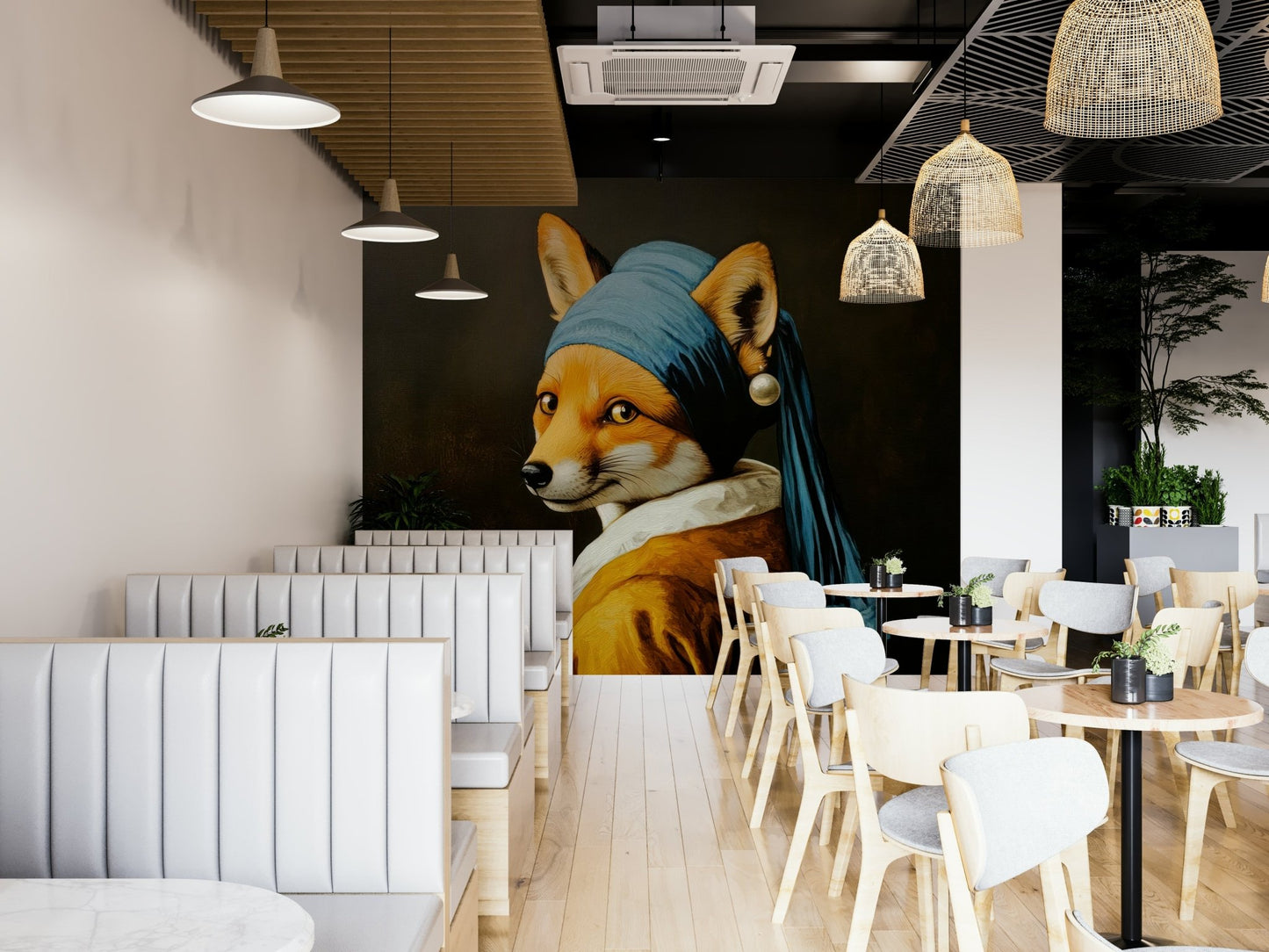 fox portrait with a pearl earring

