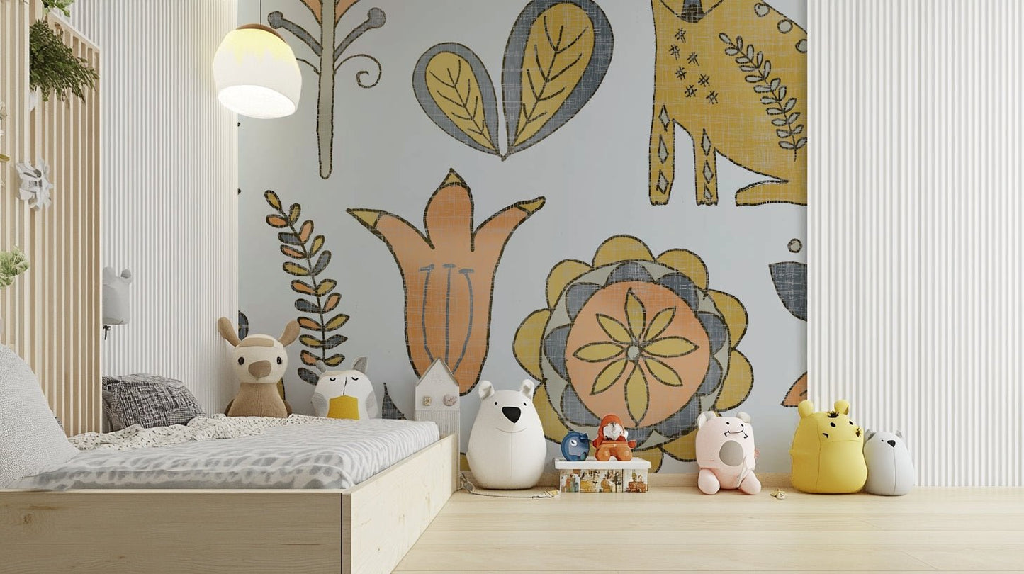 Soft golden and gray fox wallpaper texture

