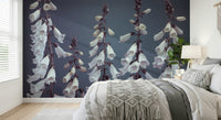 Dramatic vertical flora Foxglove Fantasy Wall Mural, beautiful nature wall mural.