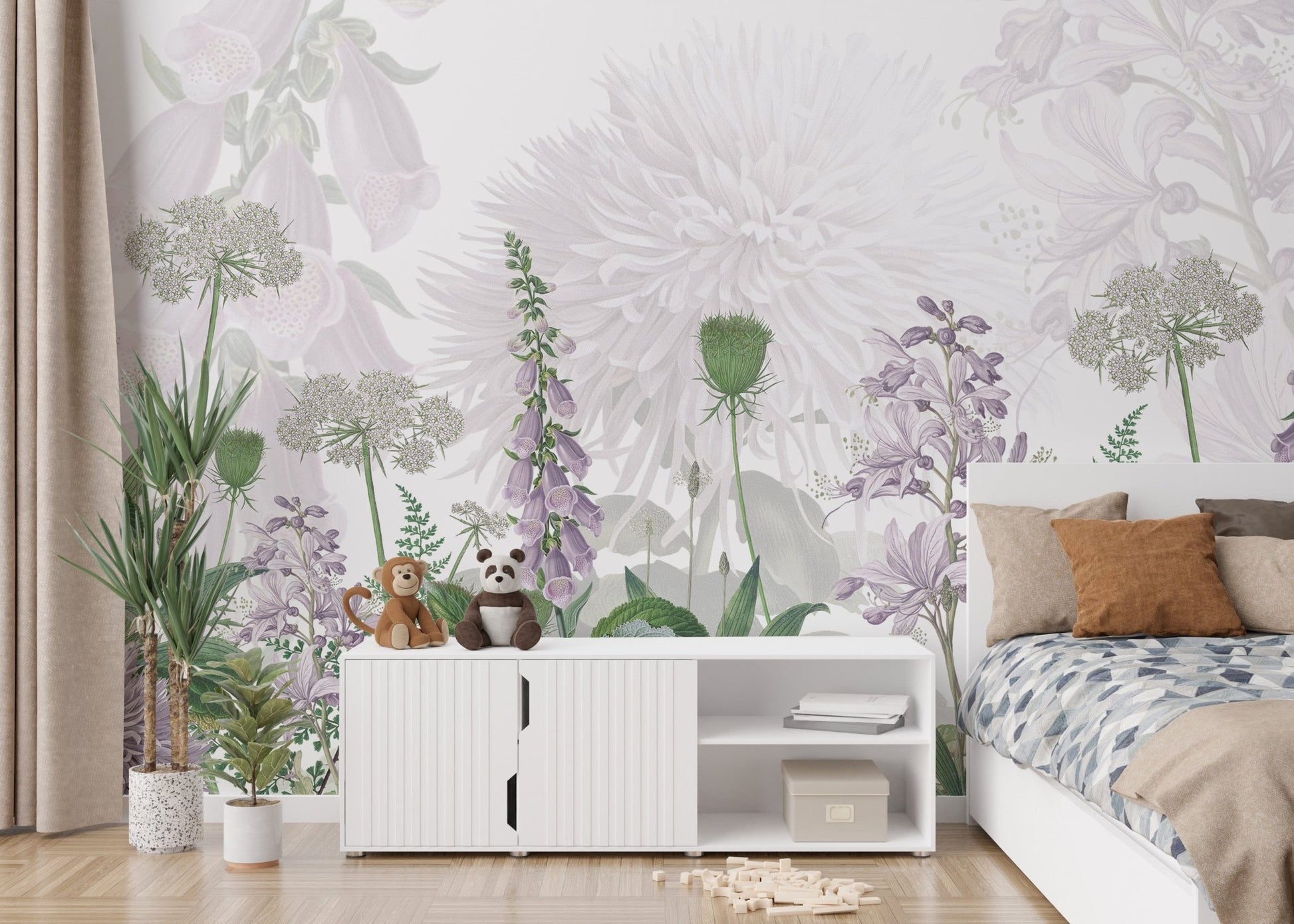 Foxglove Purple color Flowers wallpaper  SRED12