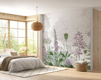 Foxglove Purple color Flowers peel and stick wallpaper SRED12
