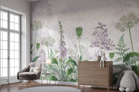 Foxglove Purple color Flowers wallpaper for renters SRED12