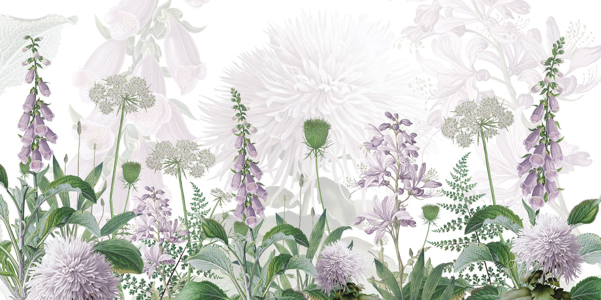 Foxglove Fantasyland wall murals in your room — zoomed