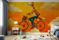 Warm golden tones help this children's wall mural feel soft, happy, and calm
