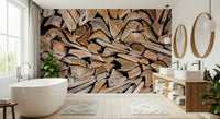 Geometric wood pattern design in the Fractured Timber Wall Mural.