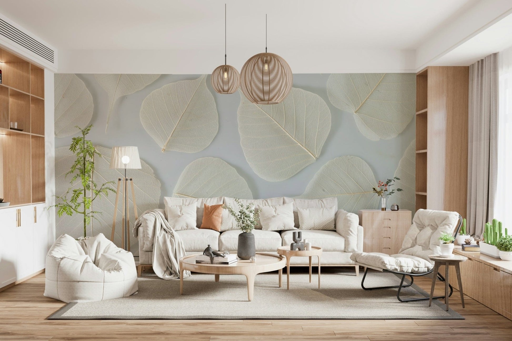 Lacy botanical detail Fragile Elegance Wall Mural, premium quality wallcovering.