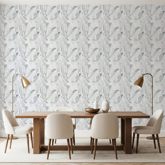 Modern dining room featuring the Greyscale Mosaic wallpaperGD9514
