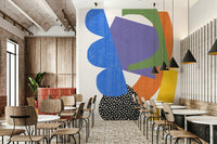 Living room styled with Fragmented Harmony mural

