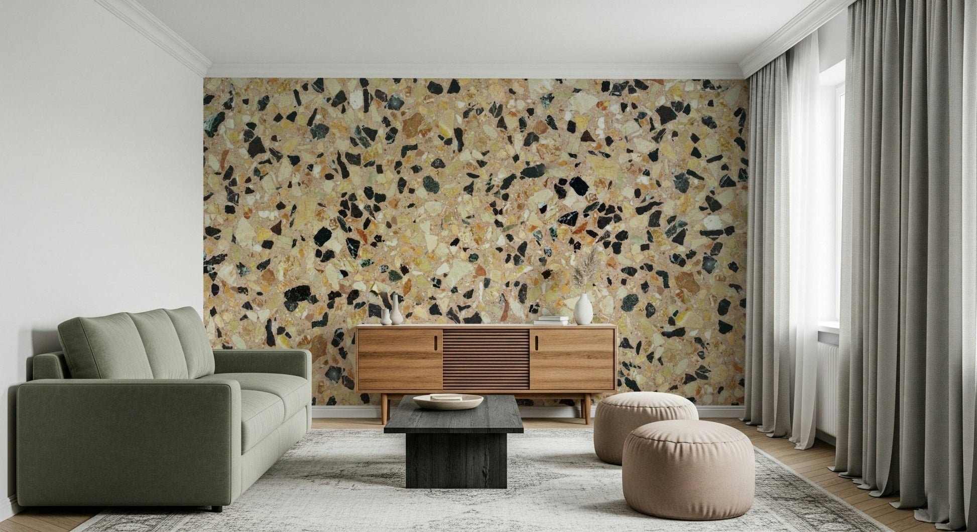 Luxurious Earth Stone fragmented wallpaper, elegant stone aggregate design.