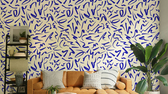 An interior with a fun and artistic accent wall, GD4479