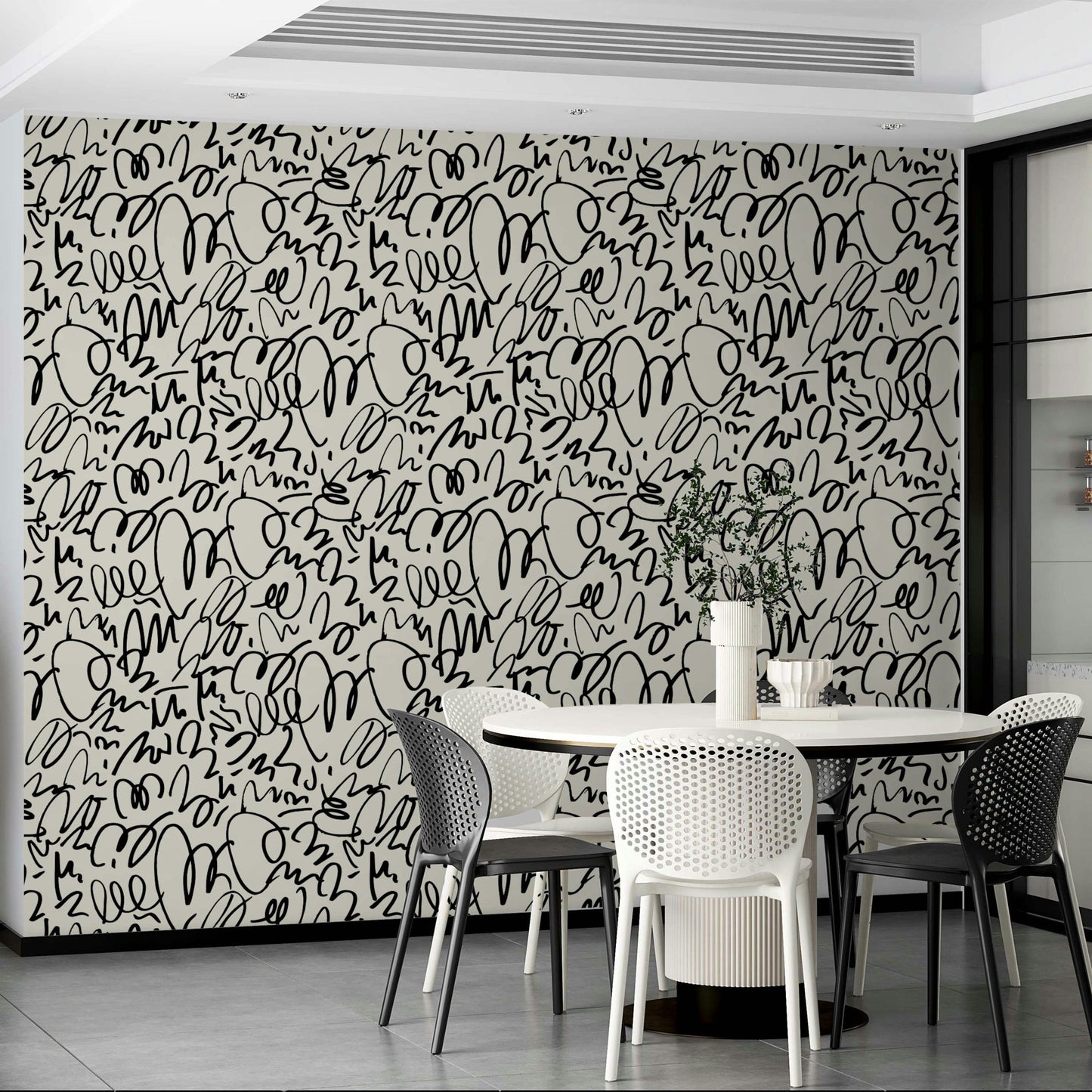 Detailed view of the abstract, organic lines


