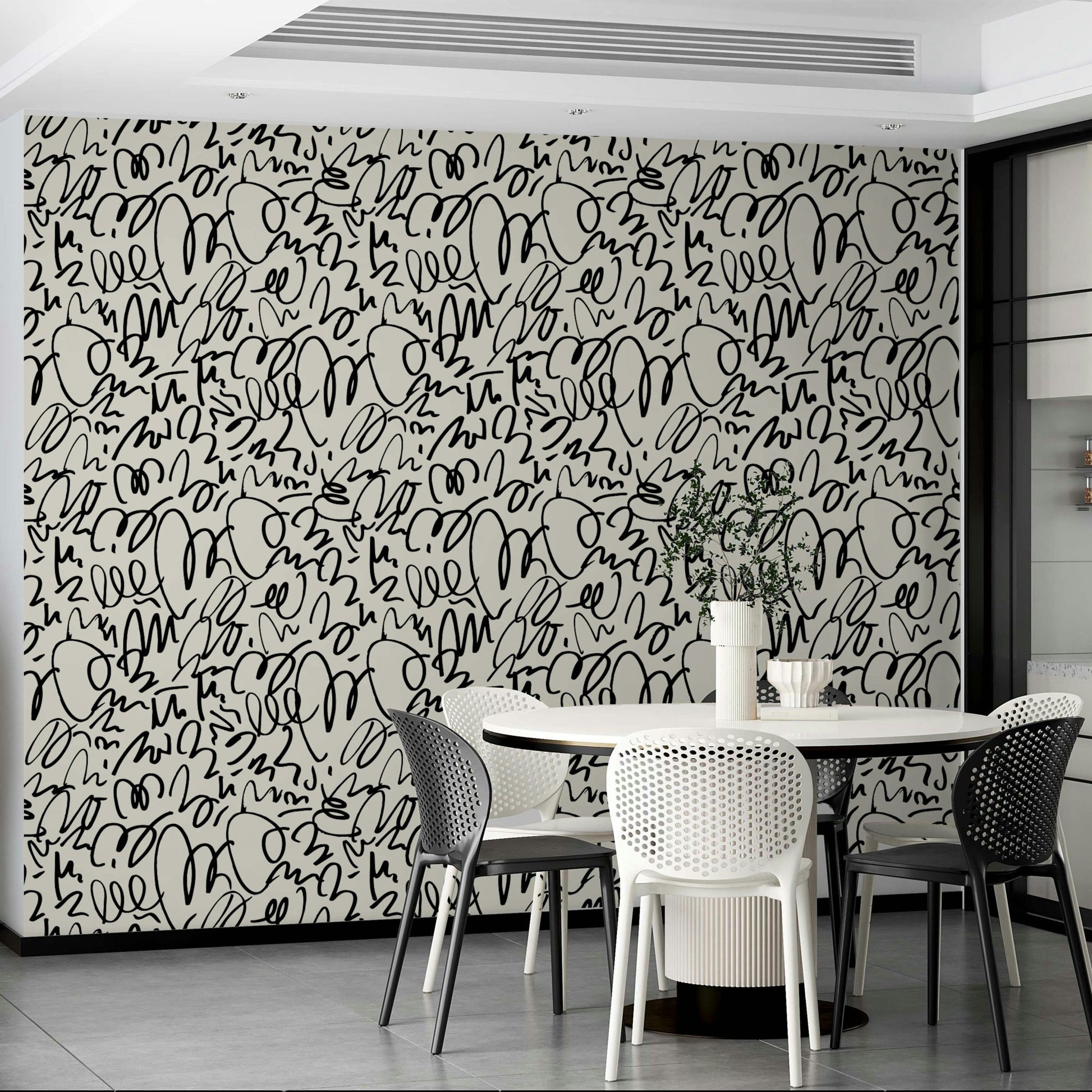 Detailed view of the abstract, organic lines

